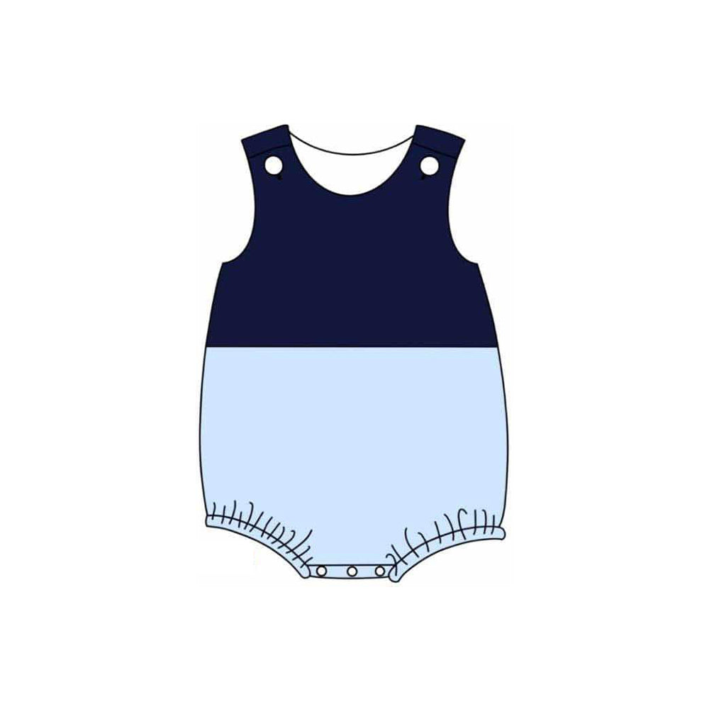 Preorder Baby Boy Infant Sleeveless Navy Blue Bubble Romper ( Moq 5 )