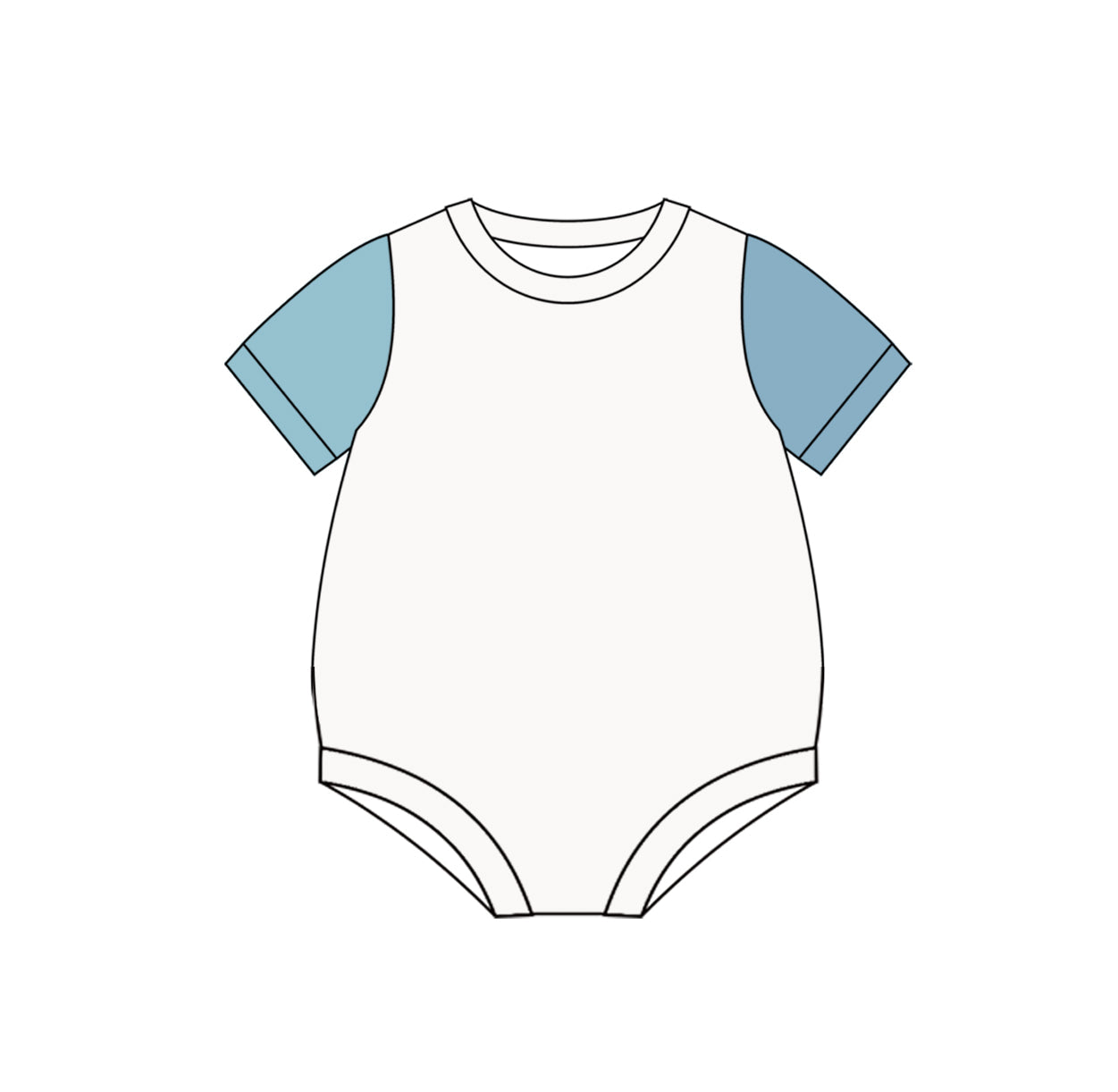 Preorder Baby Kids Infant Blue Short Sleeves Cotton Bubble Romper ( Moq 5 )