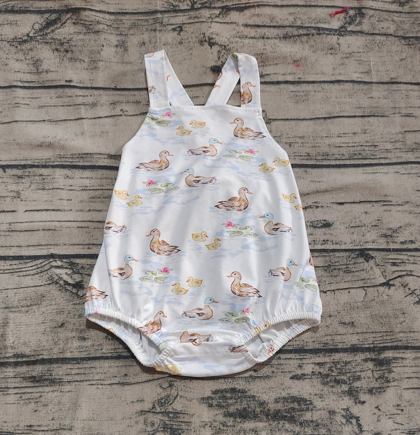 Baby Boy Sleeveless Ducks Bubble Summer Romper RTS