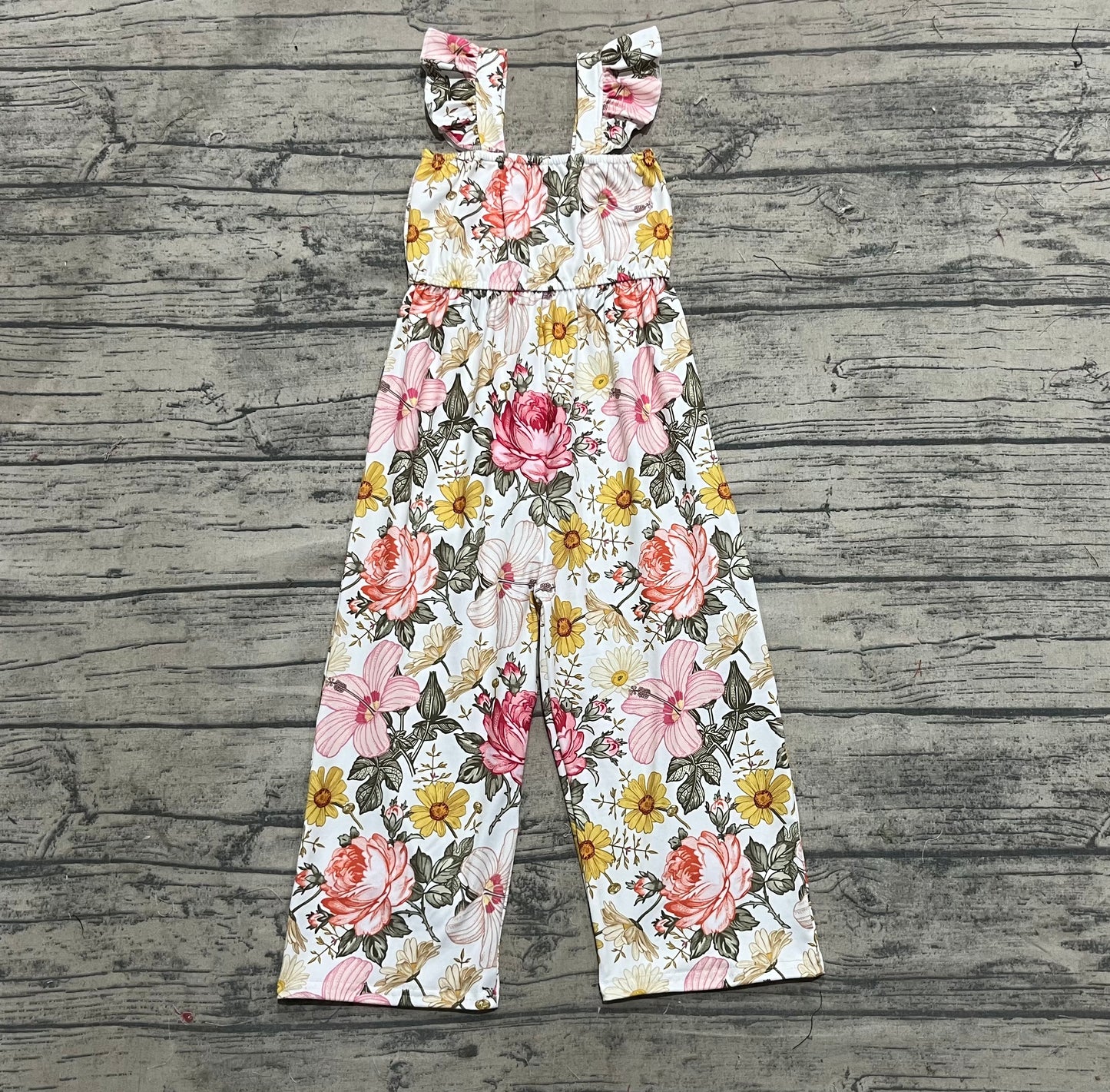 Baby Girl Short Sleeves Pants Flower Jumpsuit RTS