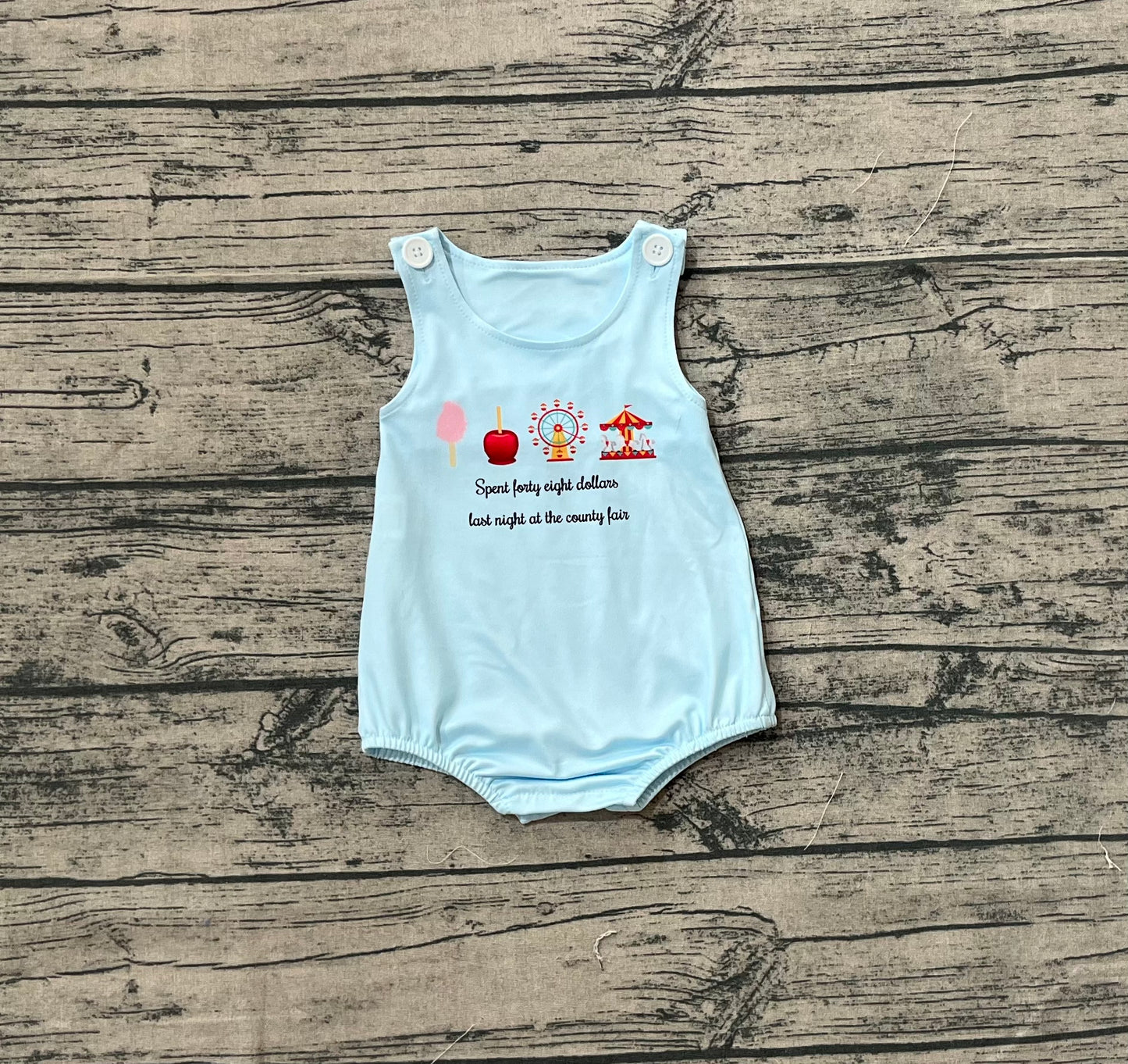 Baby Boy Sleeveless Bubble Blue Romper RTS
