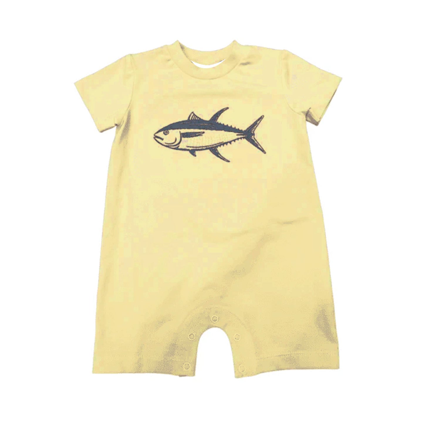 Preorder Baby Boy Short Sleeves Fish Yellow Romper ( Moq 5 )