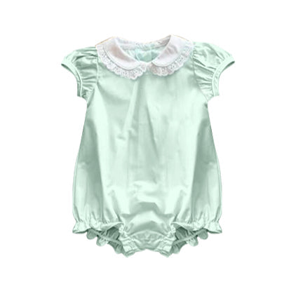 ( Moq 5 ) Preorder Baby Kids Infant Green Short Sleeves Summer Bubble Romper