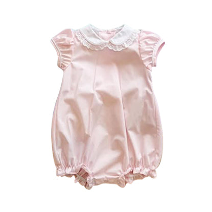 ( Moq 5 ) Preorder Baby Kids Infant Pink Short Sleeves Summer Bubble Romper