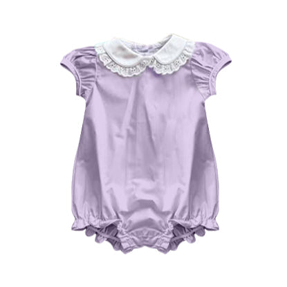 ( Moq 5 ) Preorder Baby Kids Infant Purple Short Sleeves Summer Bubble Romper