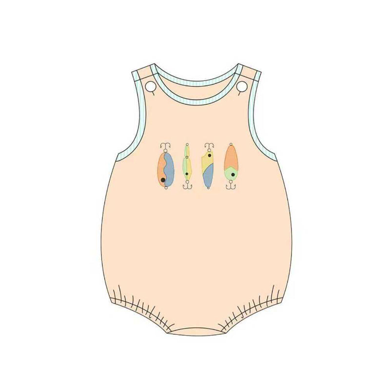 ( Moq 5 ) Preorder Baby Boys Sleeveless Fishing Bubble Romper