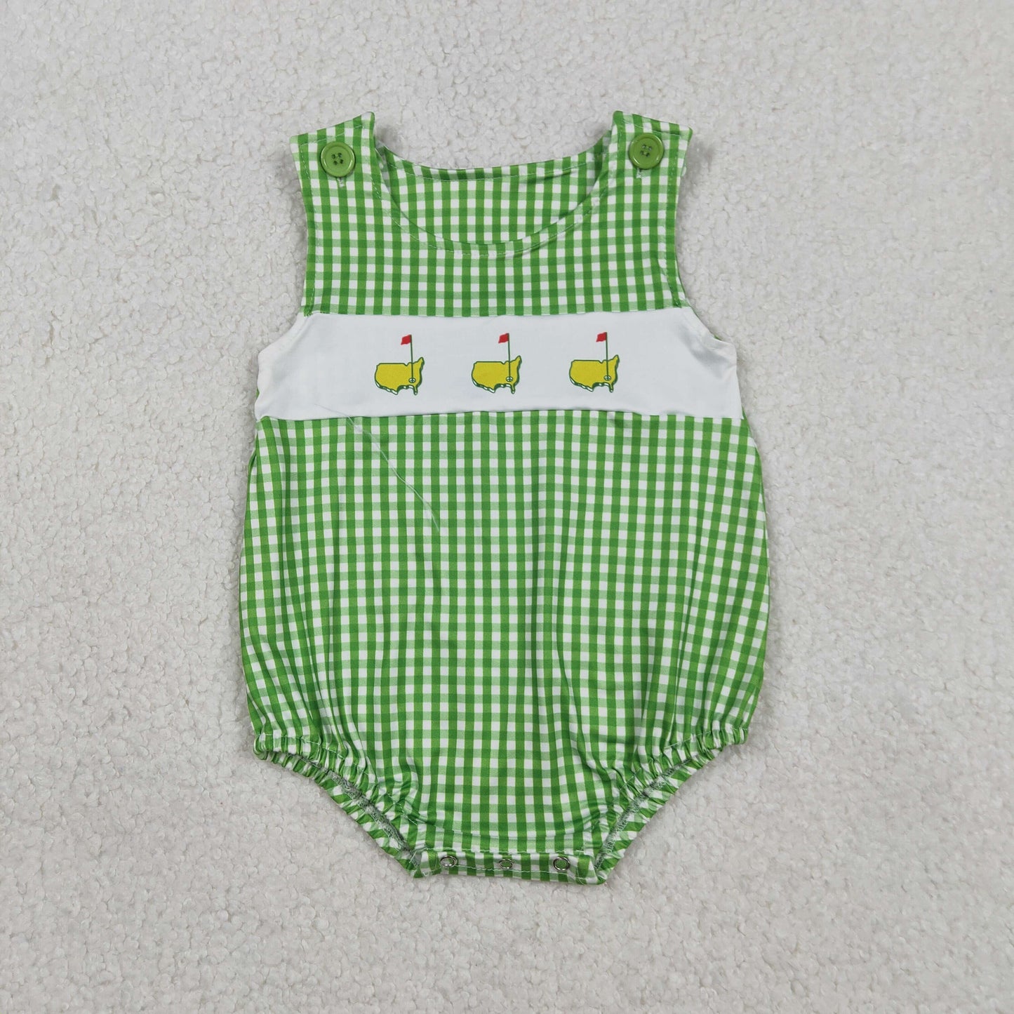 Sibling Baby Boys Girls Kids Golf Green Romper Sets Summer Clothes RTS