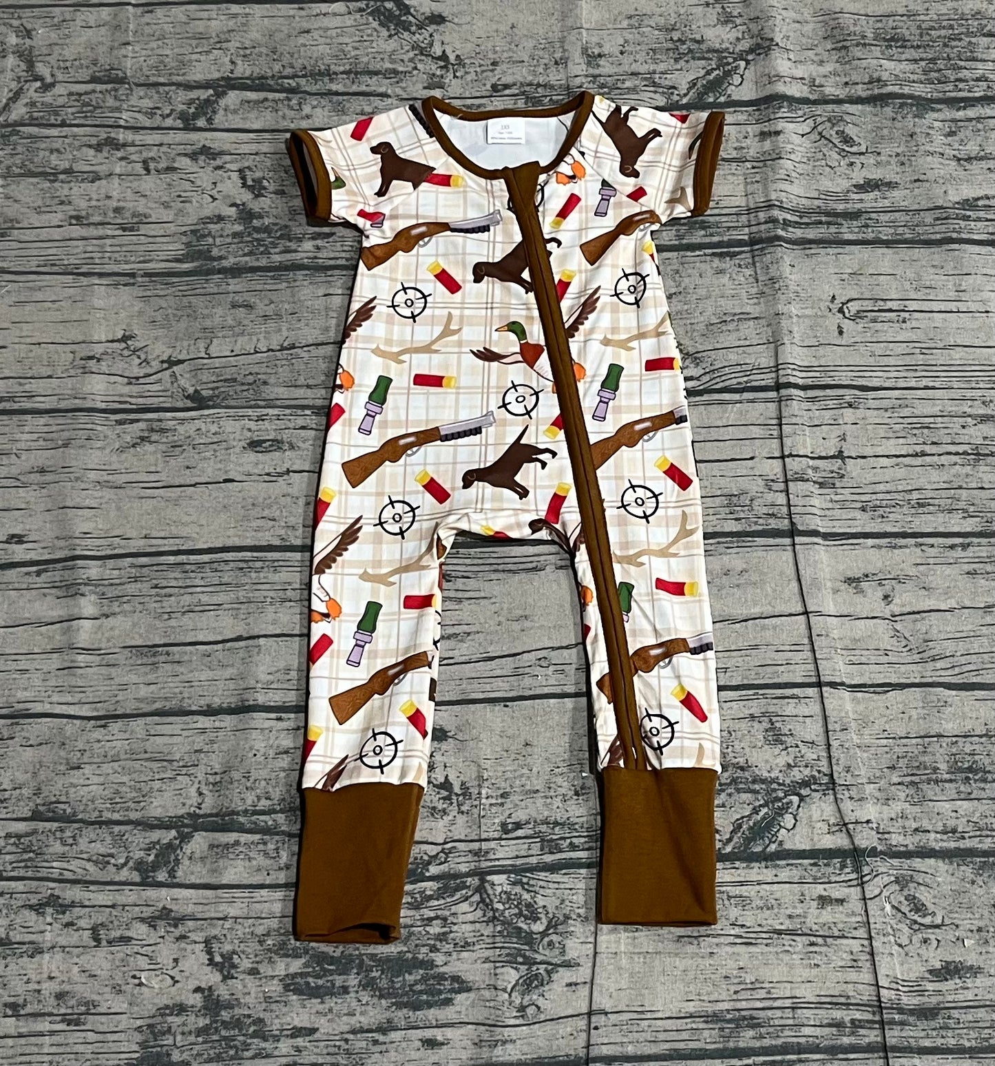 Baby Boys Kids Long Sleeves Ducks Dogs Zipper Sleeper Hunting Romper RTS