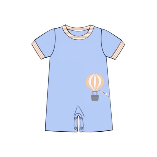 ( Moq 5 ) Preorder Baby Boys Infant Blue Short Sleeves Balloon Shorts Romper