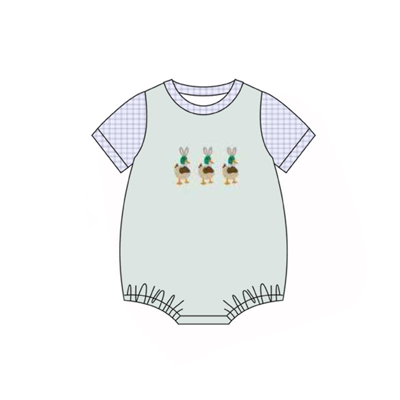 ( Moq 5 ) Preorder Baby Boys Infant Short Sleeve Rabbits Ducks Easter Romper