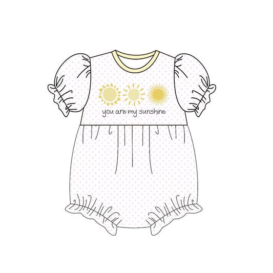 ( Moq 5 ) Preorder Baby Girls Infant Short Sleeves Suns Bubble Romper
