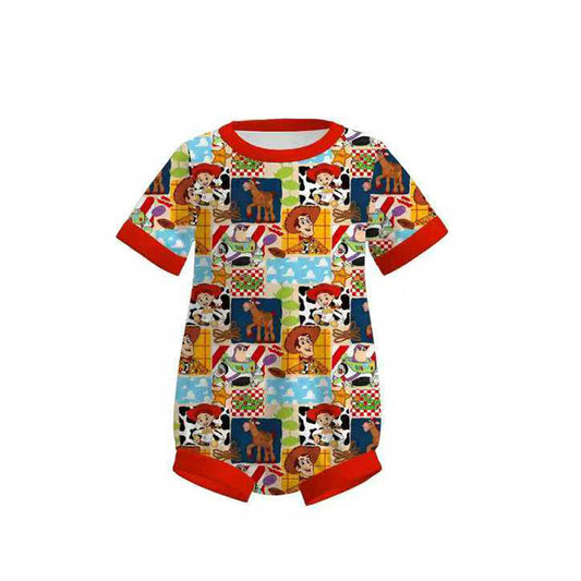 ( Moq 5 ) Preorder Baby Boys Infant Short Sleeves Toys Cartoon Romper
