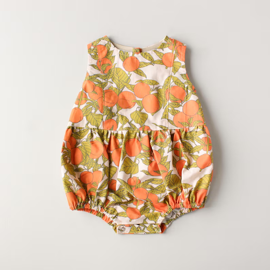 ( Moq 5 ) Preorder Baby Girls Infant Sleeveless Peach Bubble Romper