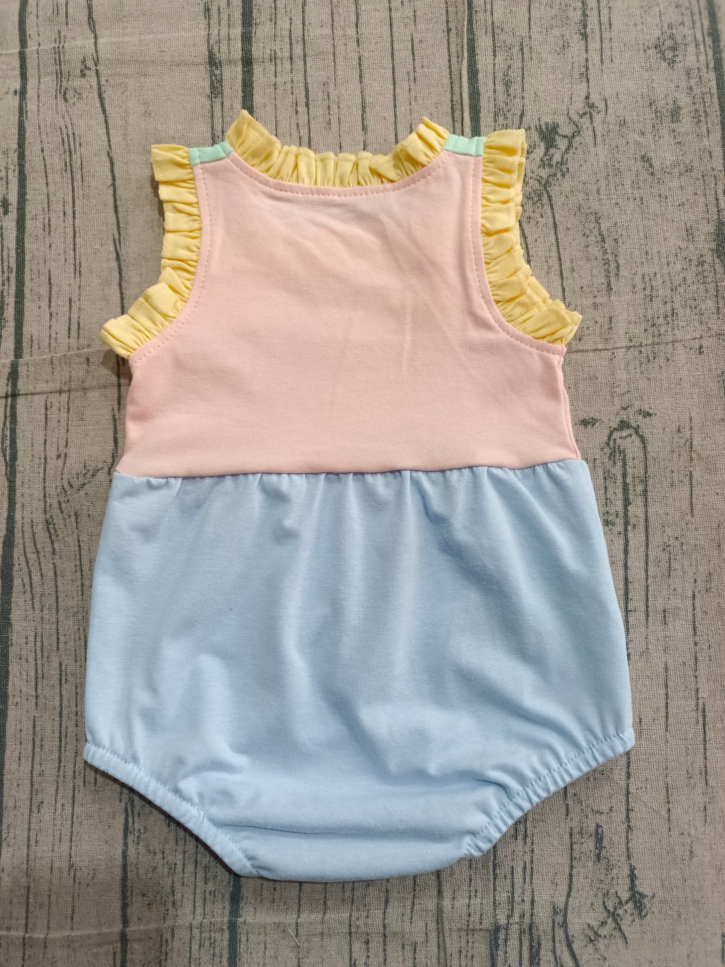 Baby Girls Infant Sleeveless Colorful Ruffle Summer Bubble Romper RTS