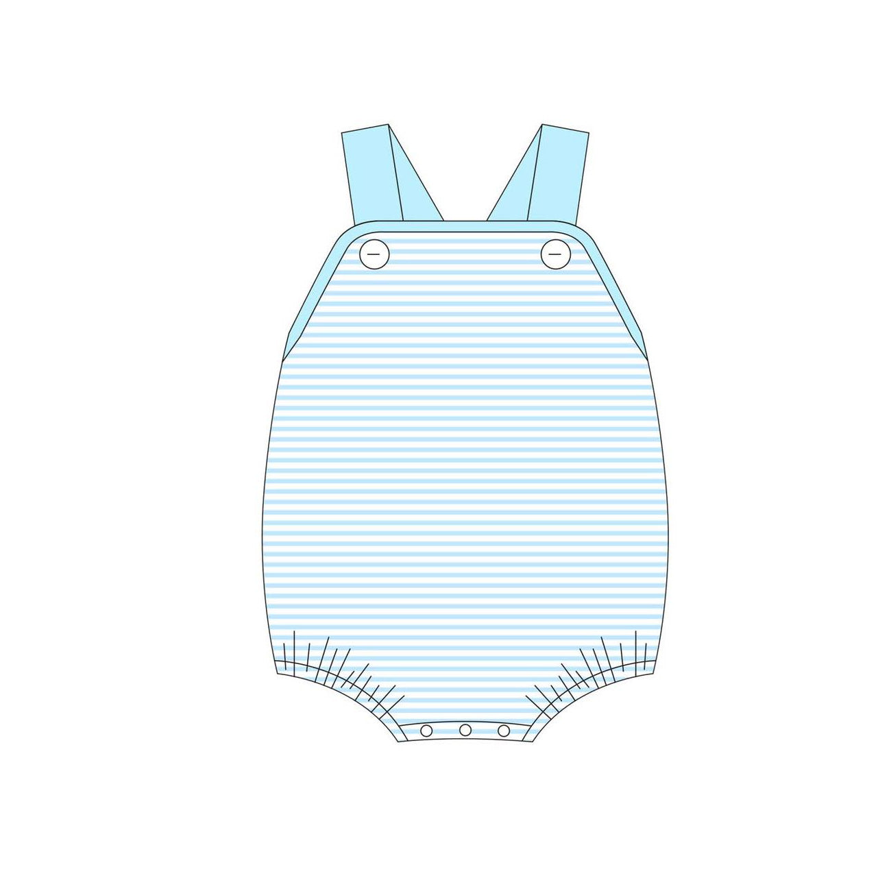 ( Moq 5 ) Preorder Baby Boys Infant Sleeveless Blue Stripes Summer Bubble Romper