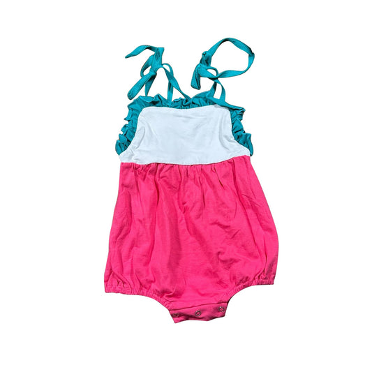 ( Moq 5 ) Preorder Baby Girls Infant Straps Pink Bubble Summer Romper