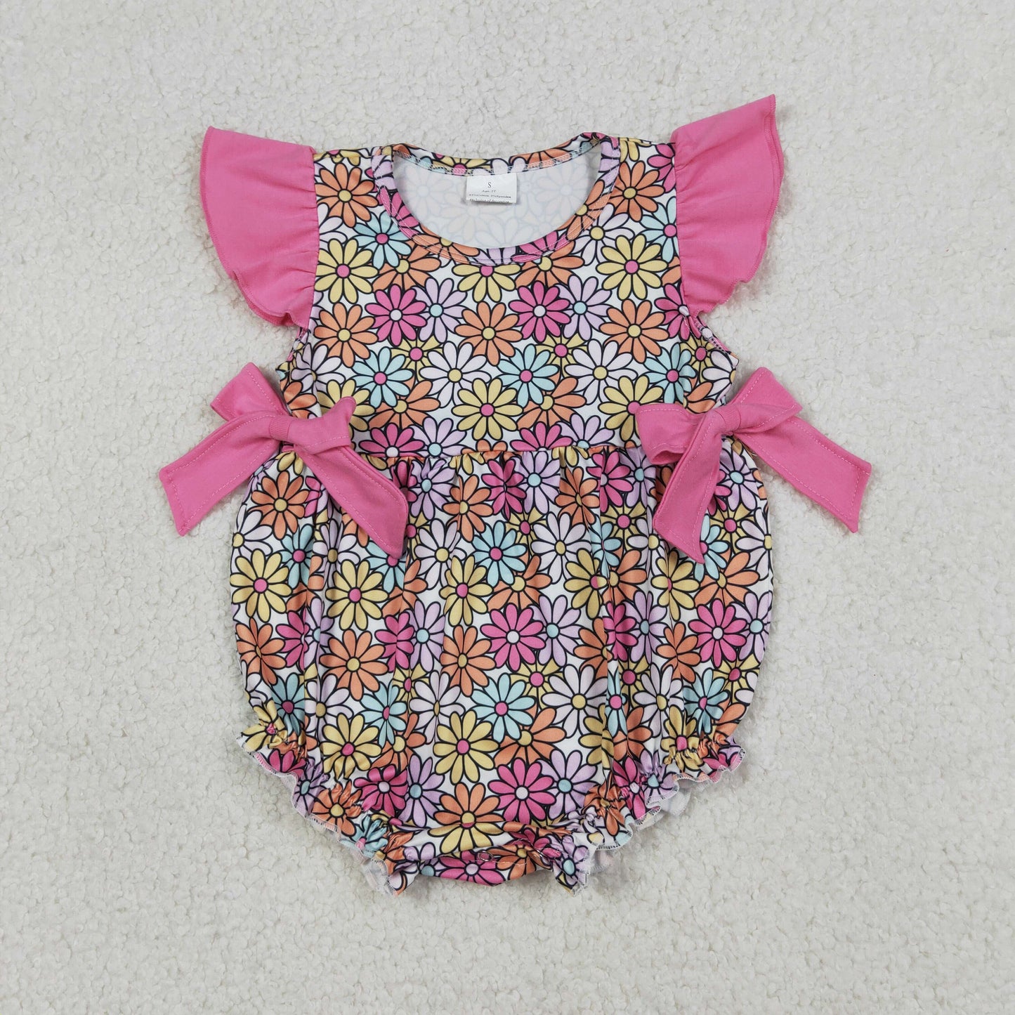Sibling Baby Girls Kids Short Sleeves Flower Back Bow Tunic Shorts Set Romper Summer Clothes