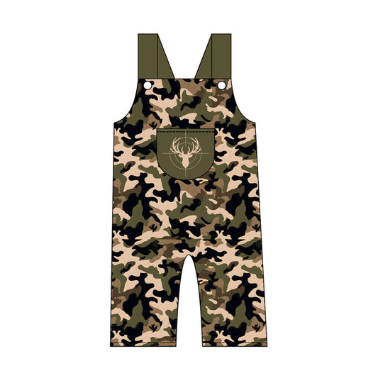 ( Moq 5 ) Preorder Baby Boys Kids Deer Pocket Pants Camo Jumpsuit Hunting Clothes