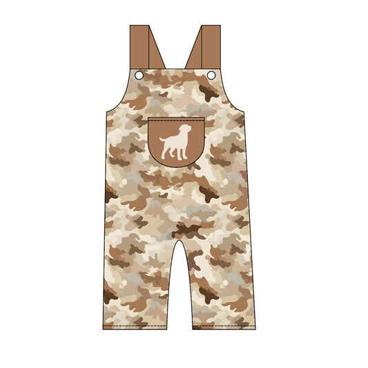 ( Moq 5 ) Preorder Baby Boys Kids Dog Pocket Camo Pants Jumpsuit Hunting Clothes