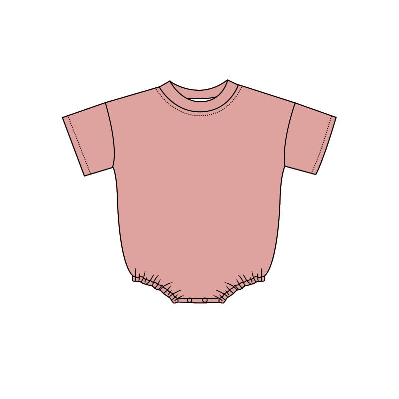 ( Moq 5 ) Preorder Baby Kids Infant Peach Short Sleeves Bubble Cotton Romper Clothes