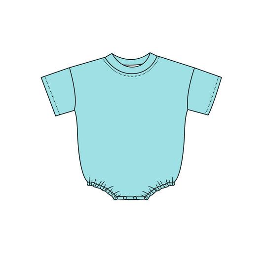( Moq 5 ) Preorder Kids Infant Baby Blue Short Sleeves Bubble Cotton Romper Clothes