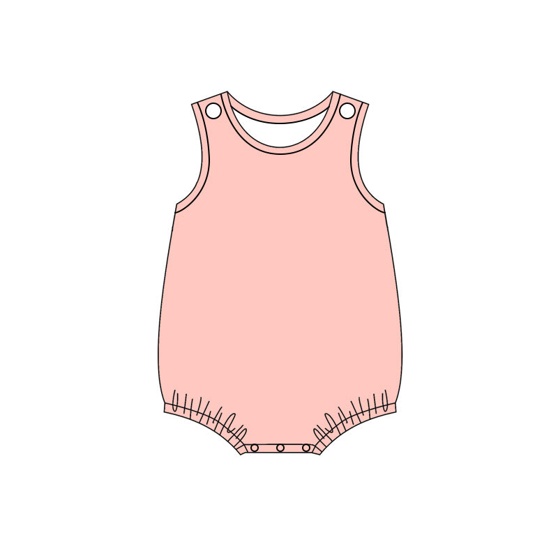 ( Moq 5 ) Preorder Baby Girls Infant Light Pink Bubble Cotton Romper Summer Clothes