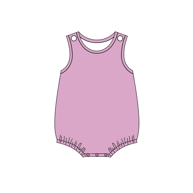 ( Moq 5 ) Preorder Baby Girls Infant Sleeveless Purple Bubble Cotton Romper Summer Clothes