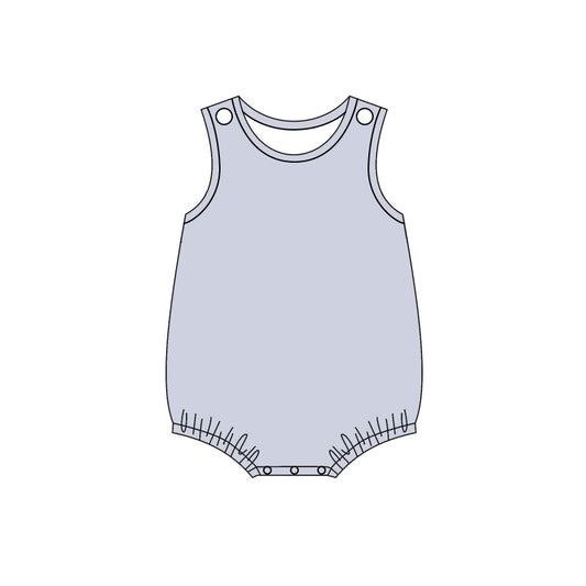 ( Moq 5 ) Preorder Baby Kids Infant Sleeveless Grey Bubble Cotton Romper Summer Clothes