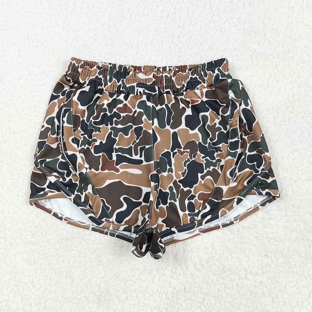 Baby Girl Adult Women Camo Yoga Active Zipper Shorts Sibling Mommy and Me Bottoms RTS