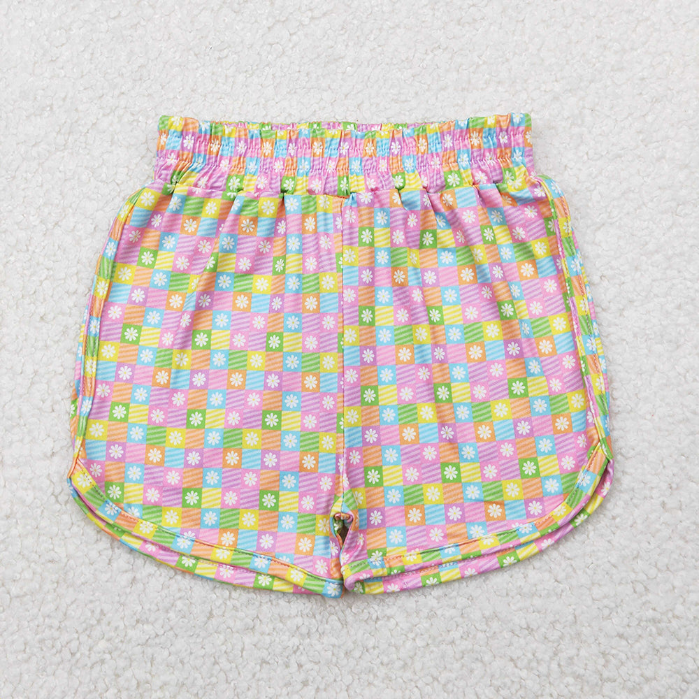 Baby Girl Plaid Flower Summer Sports Shorts Bottoms Sibling Clothes RTS