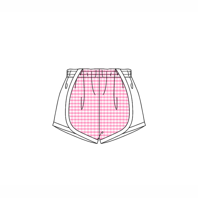 Preorder Baby Girl Toddler Checked Pink Shorts Bottoms ( Moq 5 )