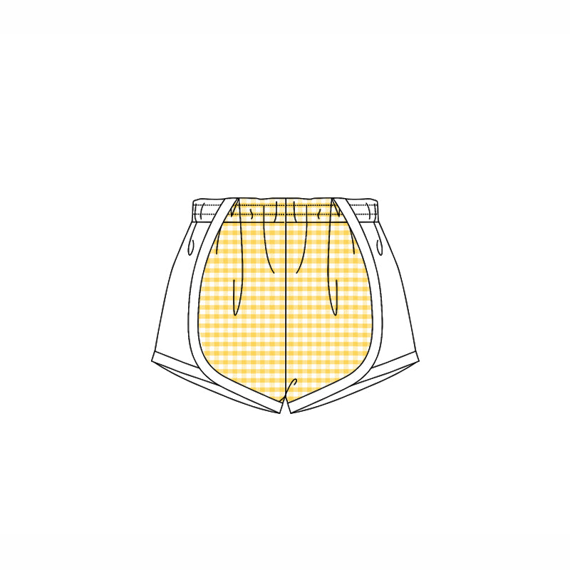 Preorder Baby Girl Toddler Yellow Checked Shorts Bottoms ( Moq 5 )