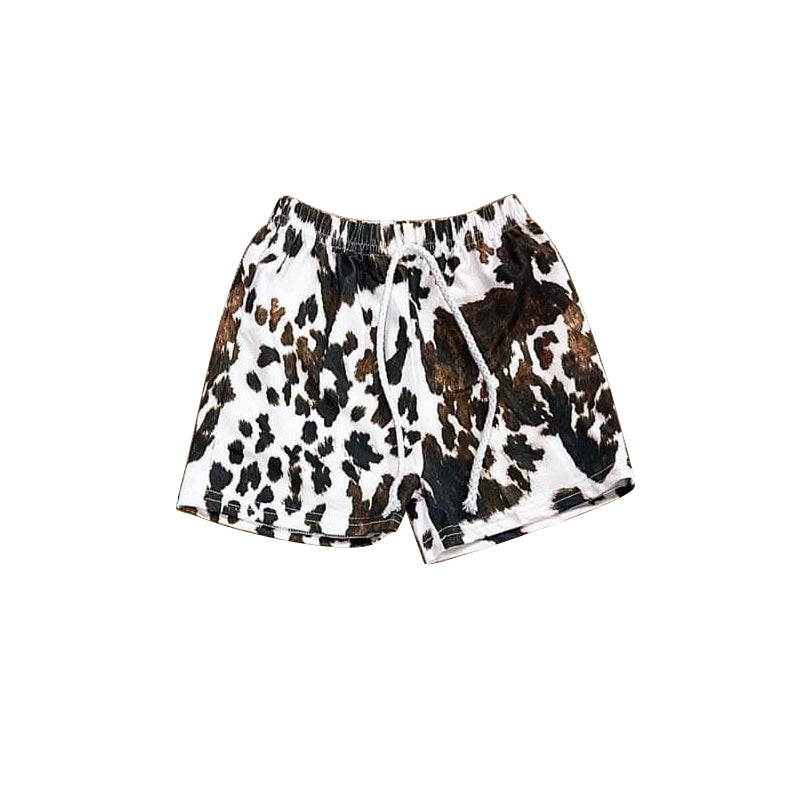 Preorder Baby Boy Western Cow Print Shorts Bottoms ( Moq 5 )