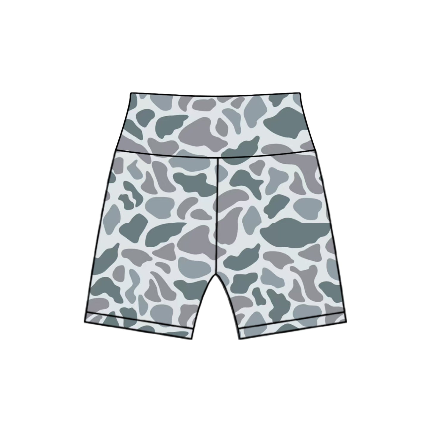 Preorder Baby Kids Toddler Gray Camo Biking Shorts Bottoms ( Moq 5 )