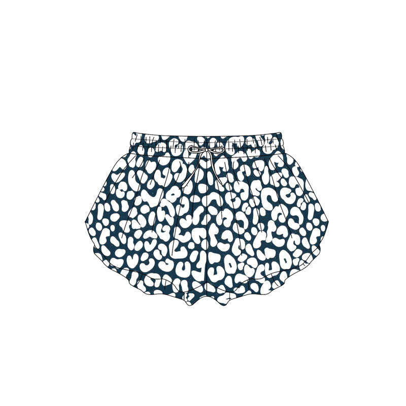 Preorder Baby Girl Leopard Summer Navy Shorts Bottoms ( Moq 5 )