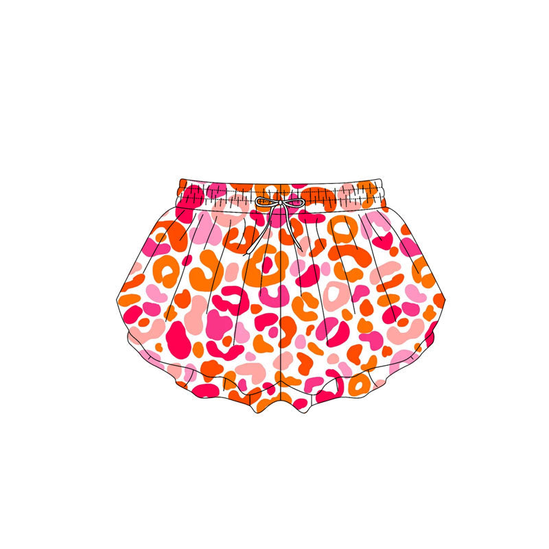 Preorder Baby Girl Yellow Pink Leopard Summer Shorts Bottoms ( Moq 5 )