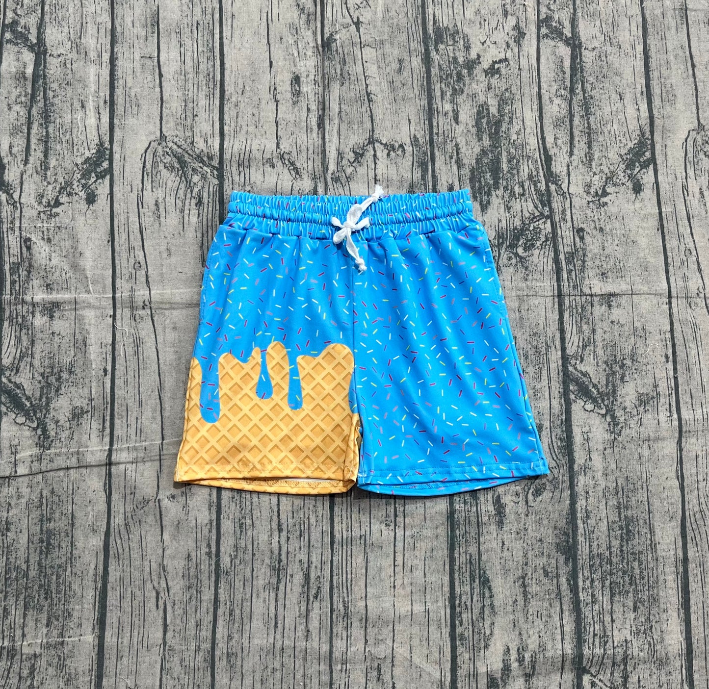 Baby Boy Toddler Sprinkles Drips Summer Blue Bottom Shorts RTS