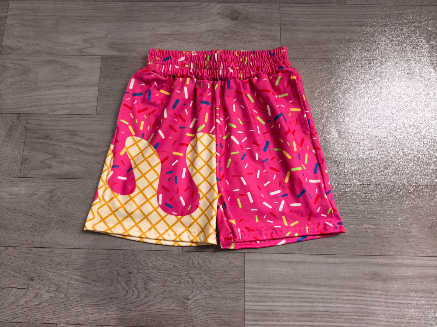 ( No moq ) Preorder Baby Boy Girl Drips Team Pink Pockets Shorts Bottom