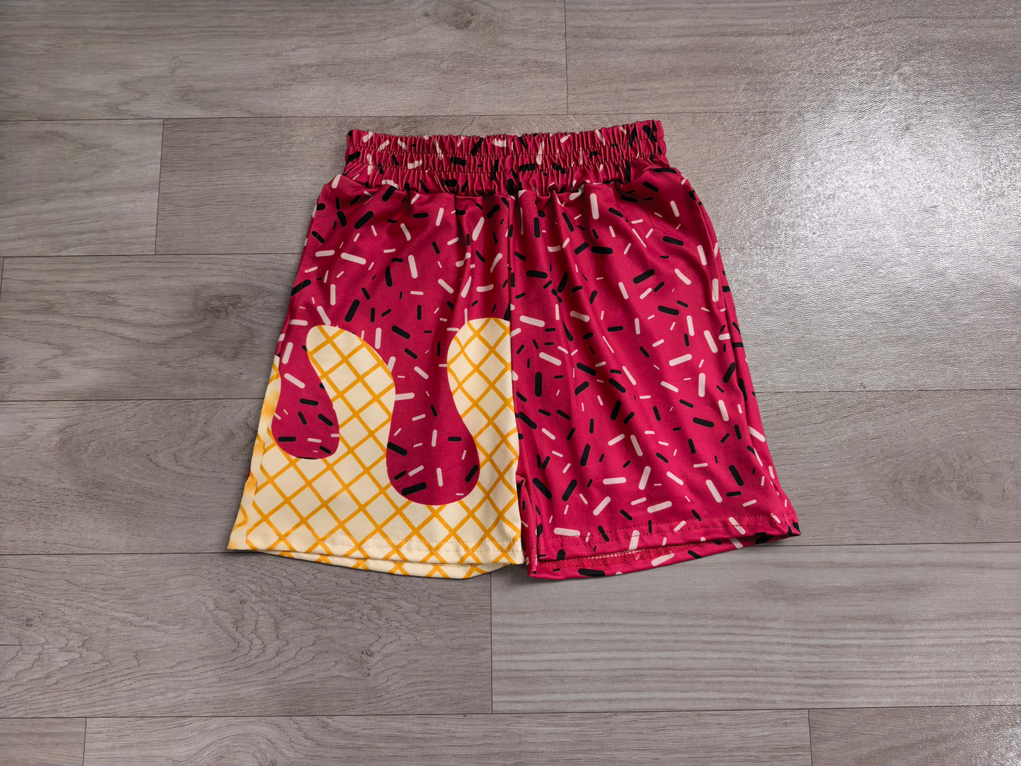 ( No moq ) Preorder Baby Boy Girl Drips Team Dark Red Shorts Bottom