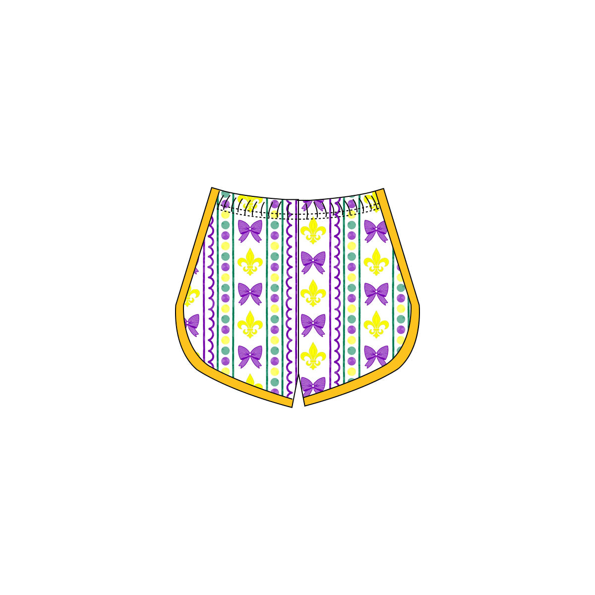 ( Moq 5 ) Preorder Girls Kids Anchors Bows Mardi Gras Yoga Active Shorts Bottoms