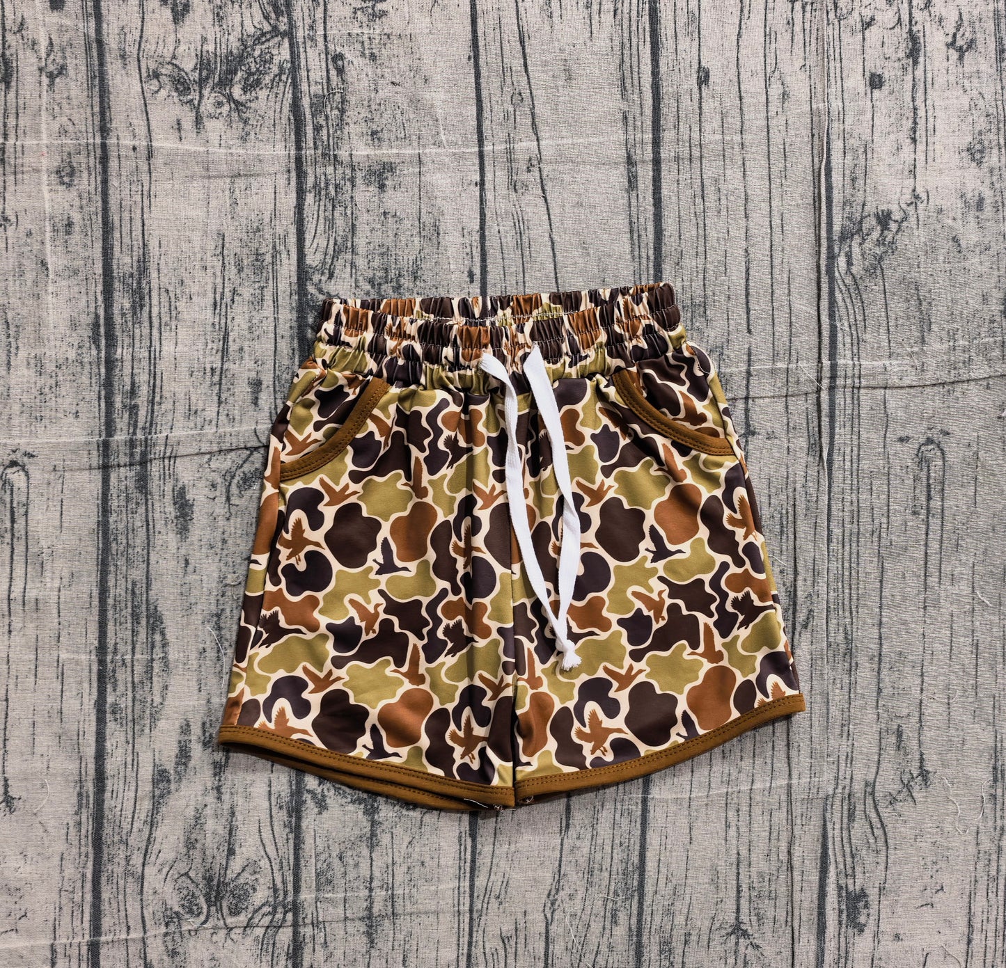 Baby Boys Kids Ducks Green Brown Camo Pockets Shorts Summer Bottom RTS