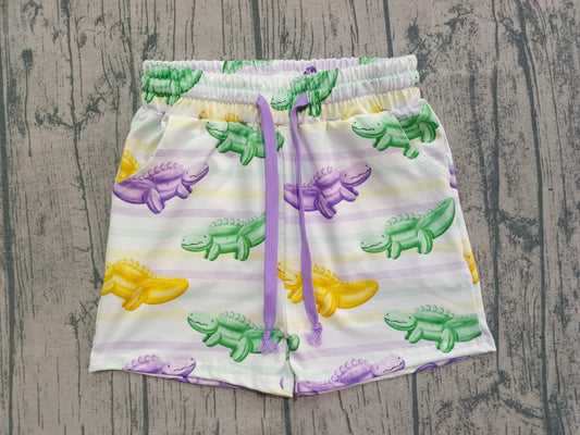 ( No moq ) Preorder Boy Kids Crocodiles Mardi Gras Pockets Shorts