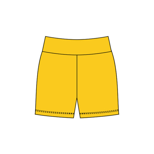 ( Moq 5 ) Preorder Baby Girls Yellow Yoga Active Shorts Bottom