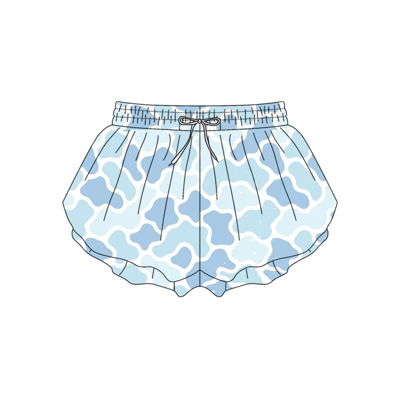 ( Moq 5 ) Preorder Adult Women Green Blue Camo Yoga Southern Shorts Bottoms