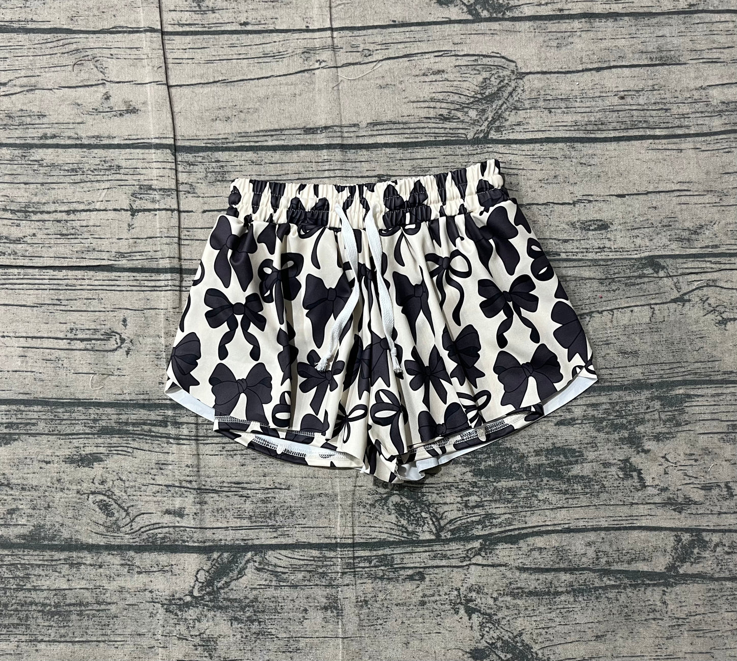 Baby Girls Kids Black Bows Yoga Active Ruffle Shorts Bottoms RTS