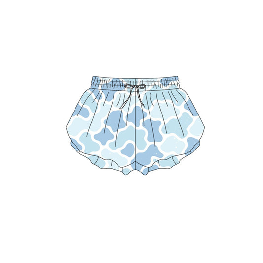 ( Moq 5 ) Preorder Baby Girls Green Blue Camo Yoga Southern Shorts Bottoms