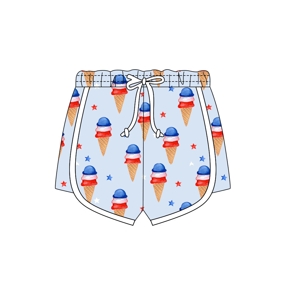 ( Moq 5 ) Preorder Baby Girls Kids Popsicles 4th of July Shorts Bottoms