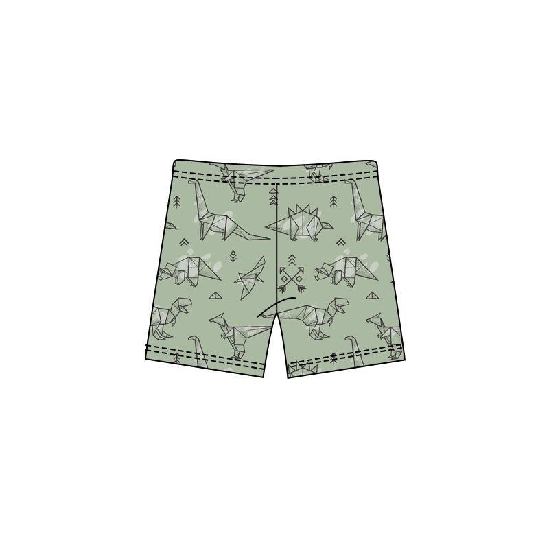 cBoys Kids Summer Dinosaurs Green Shorts Bottoms