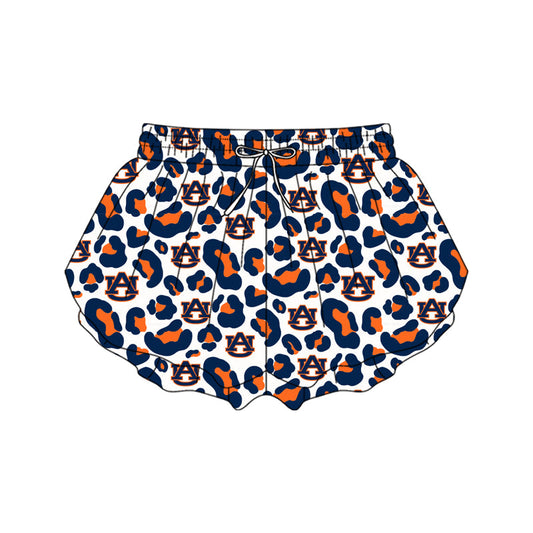 ( Moq 5 ) Preorder Adult Women Leopard AU Team Yoga Active Ruffle Shorts Bottom