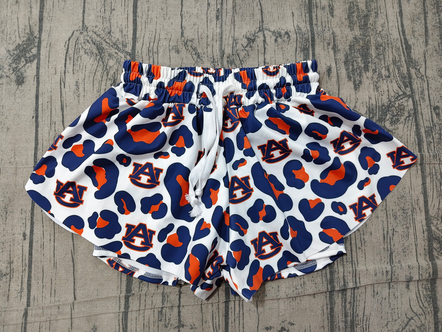 ( No moq ) Preorder Baby Girls Kids Leopard AU Team Yoga Active Ruffle Shorts Bottom